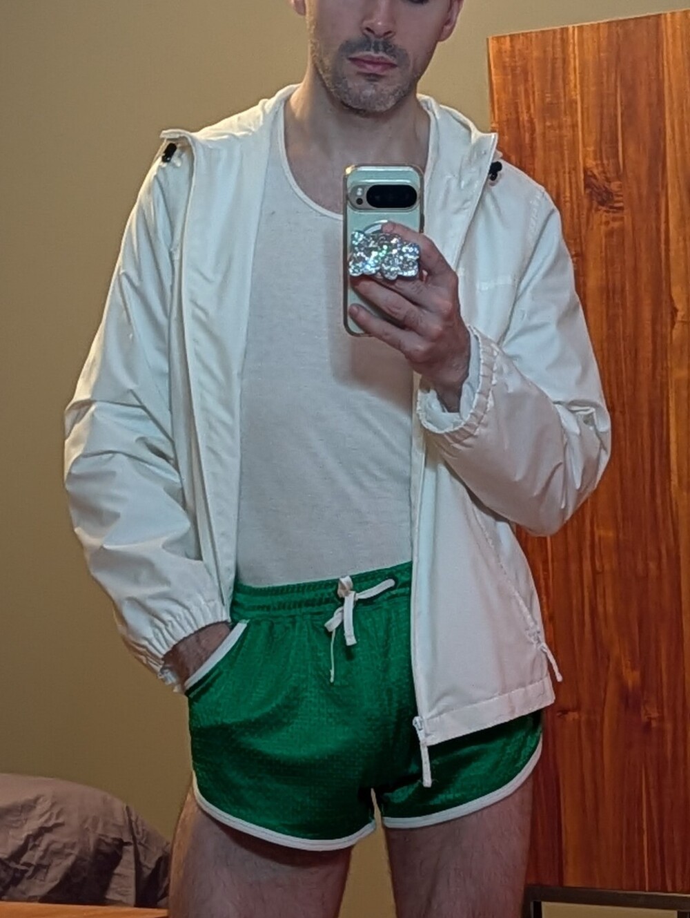 Gap White Hooded Windbreaker Jacket